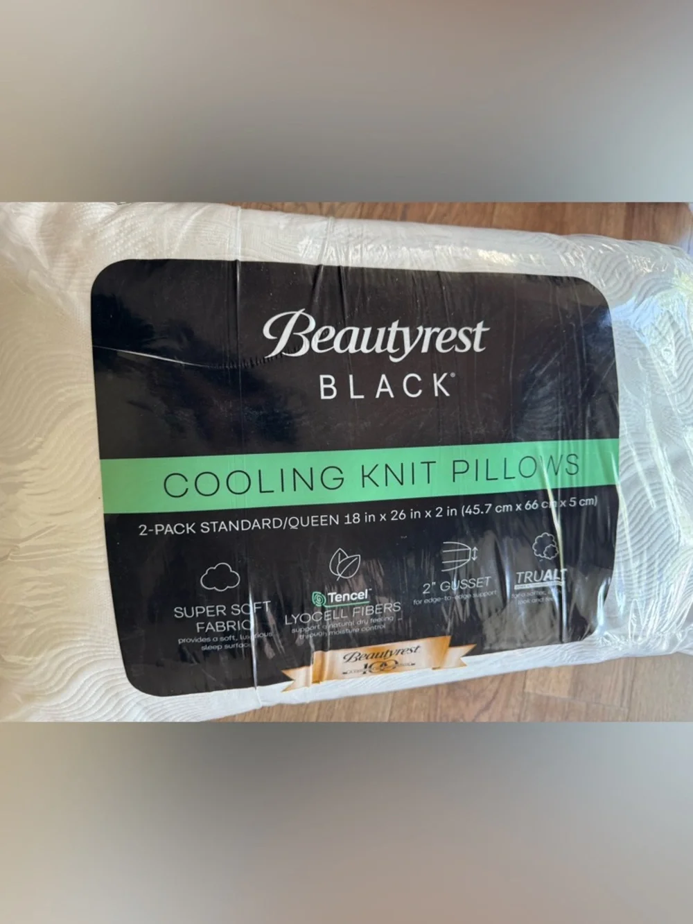 🎉LAST CHANCE🎉BEAUTYREST BLACK 2pk Luxurious CoolingKnit Down Alternative Pillows